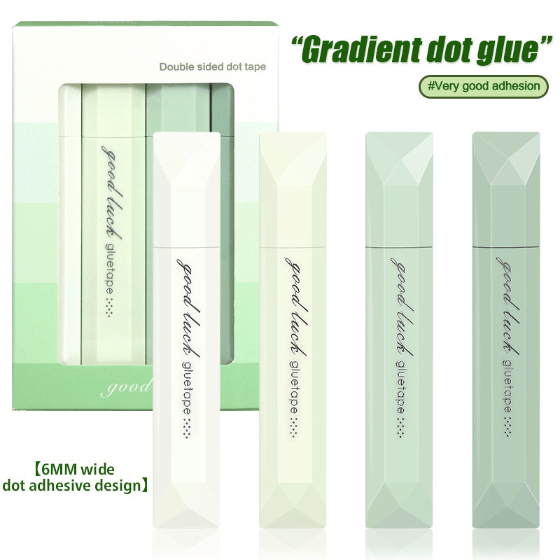 Scrapbooking Double-Sided Tape Roller – Adhesive for Craft Projects - Green (4PCS)