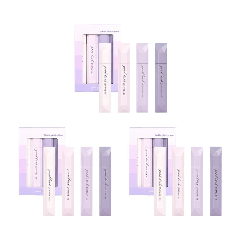 Scrapbooking Double-Sided Tape Roller – Adhesive for Craft Projects - Purple three sets( 12PCS)